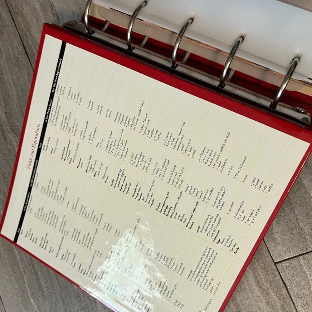 Vintage BETTY CROCKER “The Big Red Cookbook” Notebook Dividers 5 Ring Everything
